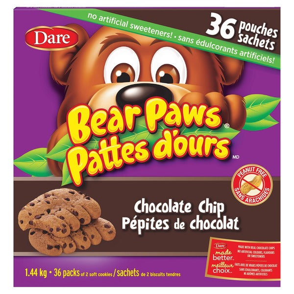 Dare Bear Paws Chocolate Chip Cookies 40 g