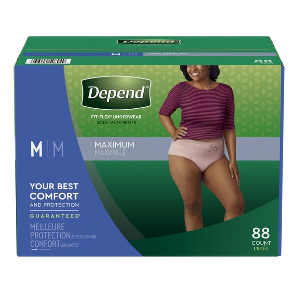 Depend Women's Maximum Absorbency Underwear, Medium