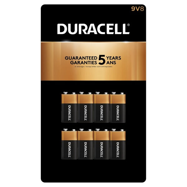 Duracell 9-Volt Alkaline Coppertop Batteries 8 ct