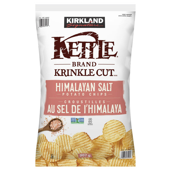 Kettle Chips Krinkle Cut Himalayan Salt Potato Chips Gluten-Free 907 g