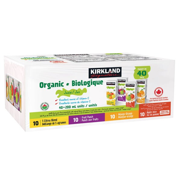 Kirkland Signature Assorted Flavours Organic Juice 200 ml