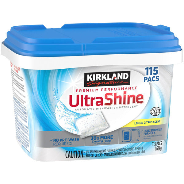Kirkland Signature Premium Performance Ultra Shine Automatic Dishwasher Detergent 115 ct