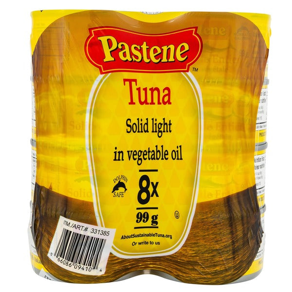 Pastene Solid Light Tuna In Vegetable Oil 8 ct