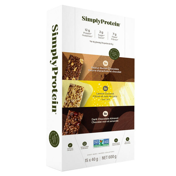 Simply Protein Plant Based Protein Bars Variety Pack