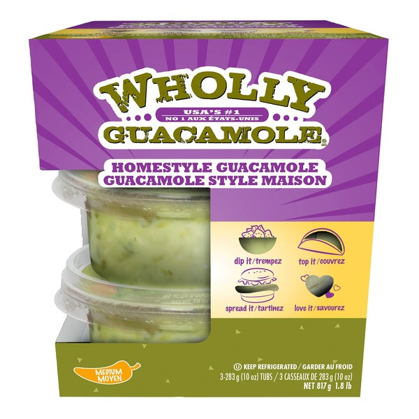 Wholly Guacamole Homestyle Medium-Spice Gucamole 283 g